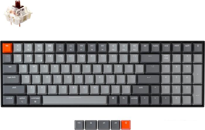 Клавиатура Keychron K4 V2 White LED K4-A3-RU (Gateron G Pro Brown) - фото